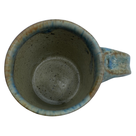 Blue woodfired cup